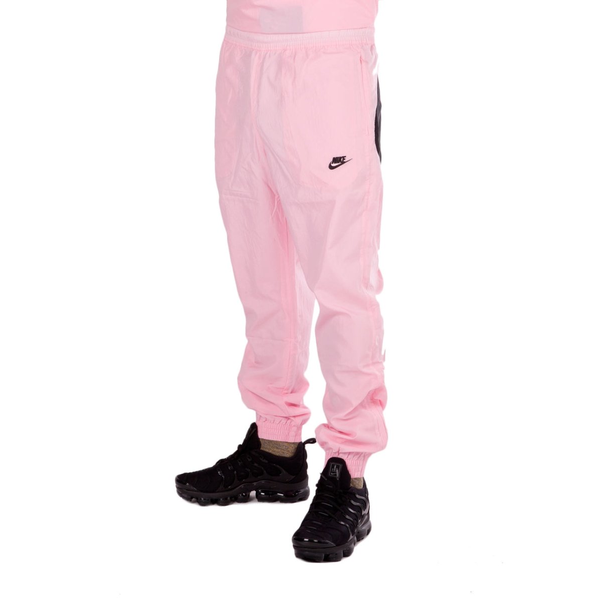 Nike swoosh woven pants pink sale