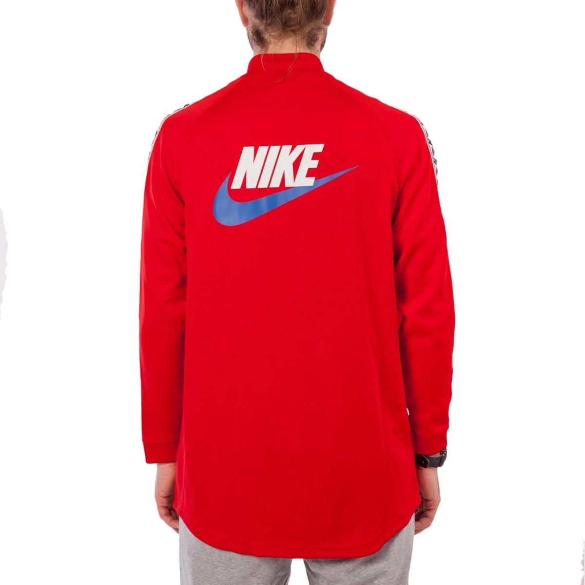 Nike NSW Taped Track Jacket Poly (Rot / Weiß)  - Allike Store