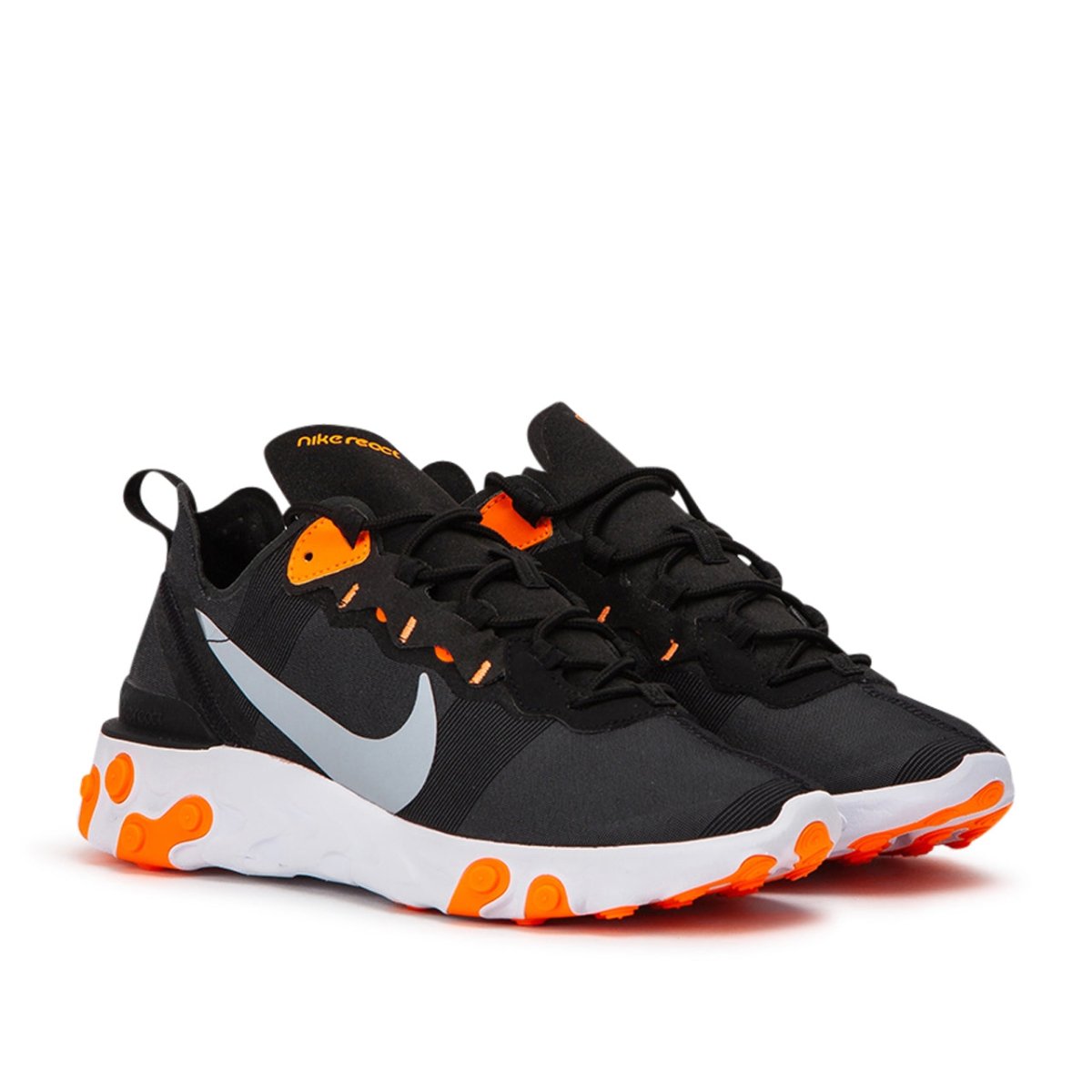 Nike react element 55 cheap black orange grey & white