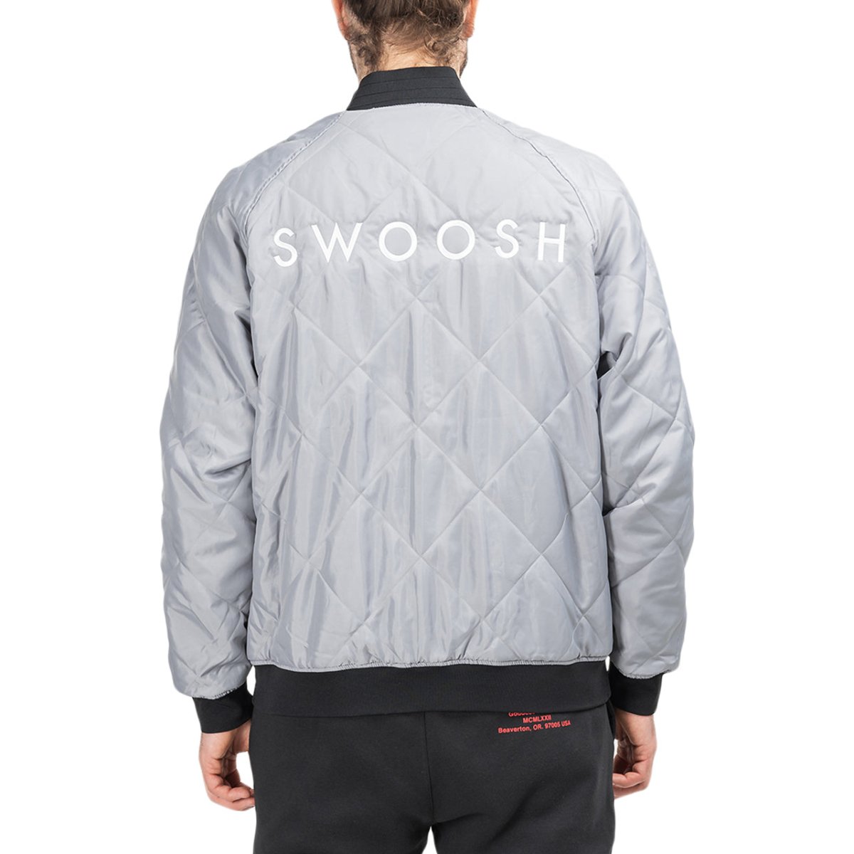 Nike Swoosh Reversible Woven Bomber Jacket (Schwarz)  - Allike Store