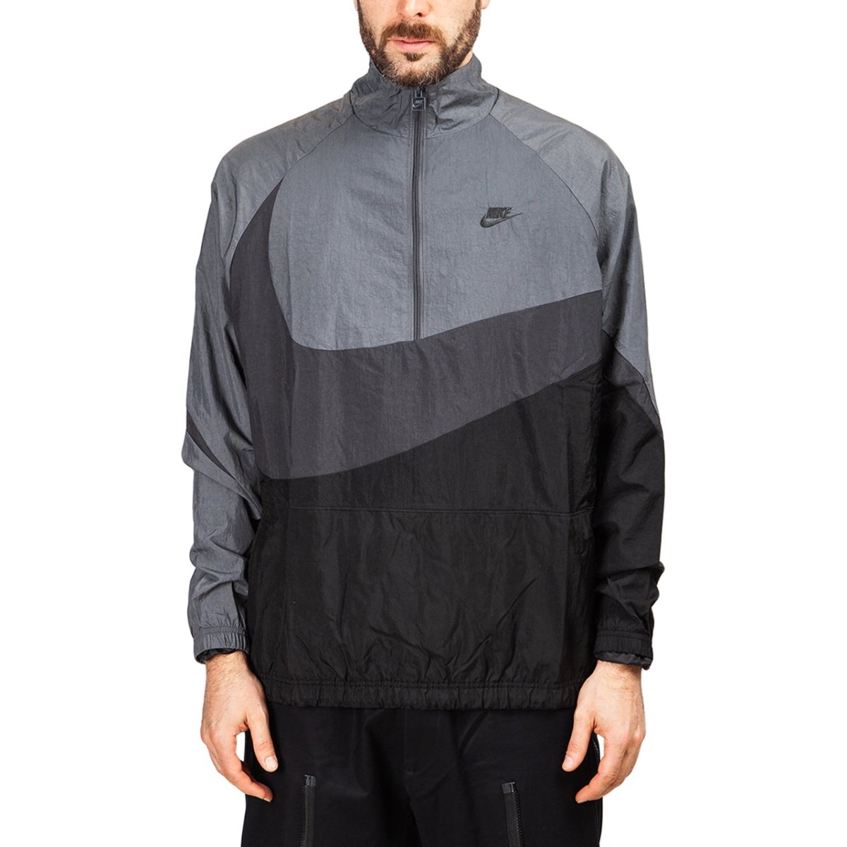Nike Swoosh Woven Halfzip Jacket (Schwarz / Grau)  - Allike Store