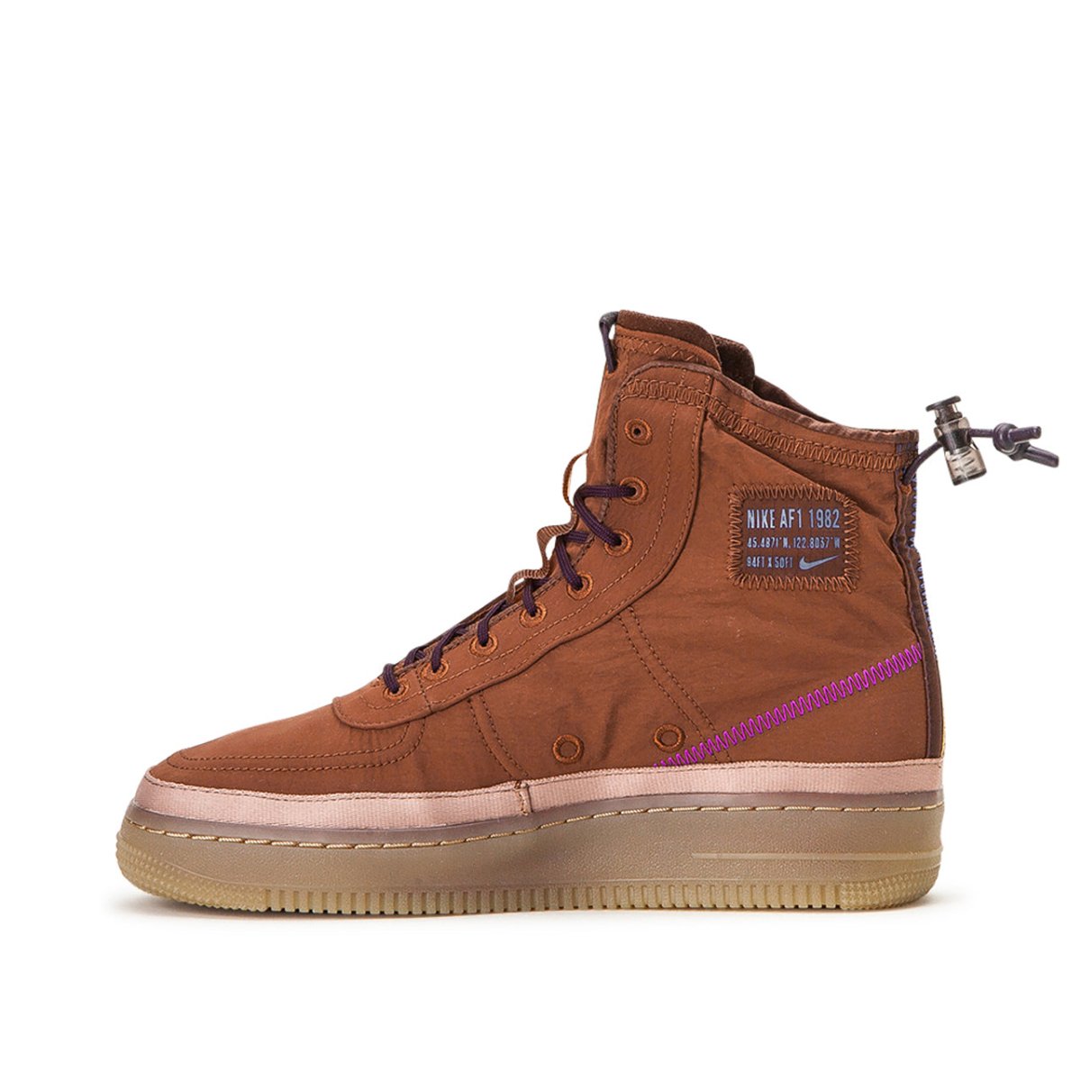 Nike WMNS Air Force 1 Shell (Bordeaux / Braun)  - Allike Store