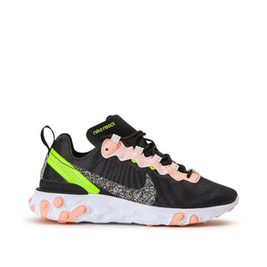 Nike WMNS React Element 55 Premium (Schwarz / Coral / Gelb)  - Allike Store
