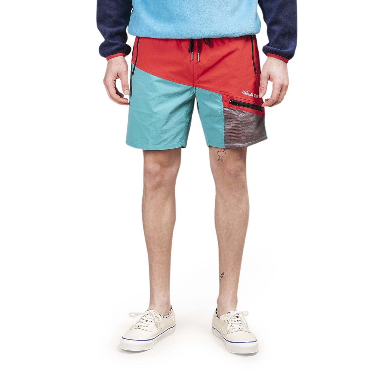 Aimé Leon Dore Color Blocked Hiking Shorts (Rot / Blau)  - Allike Store