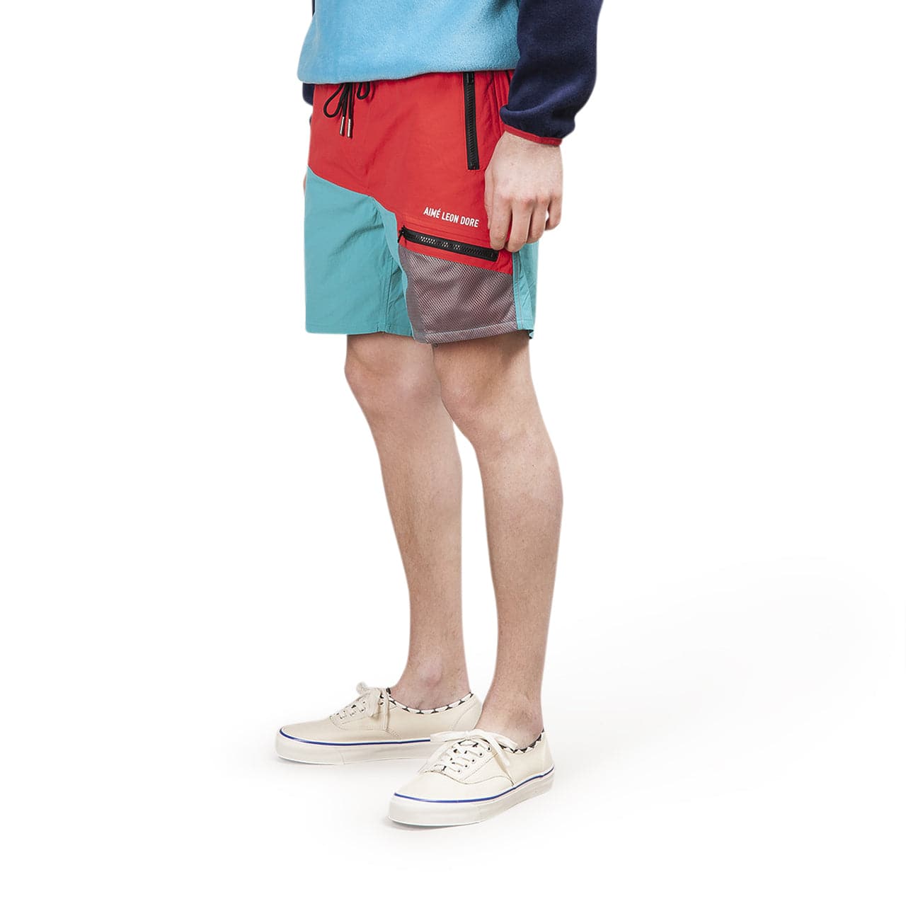 Aimé Leon Dore Color Blocked Hiking Shorts (Rot / Blau)  - Allike Store
