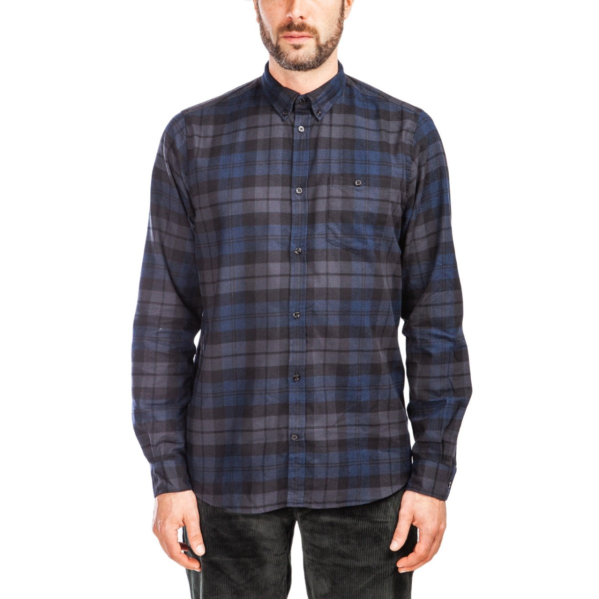Norse Projects Anton Flannel Check (Dunkelblau)  - Allike Store