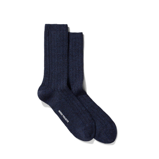 Norse Projects Bjarki Mouline Socks (Navy)  - Allike Store