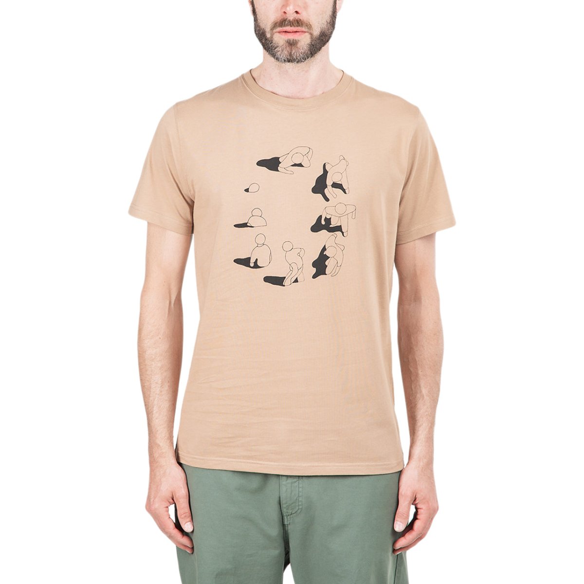 Norse Projects x Geoff McFetridge Niels Circle Logo T-Shirt (Khaki)  - Allike Store