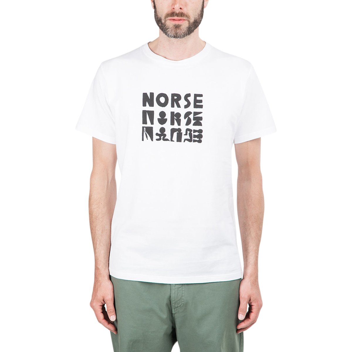 Norse Projects x Geoff McFetridge Niels Logo T-Shirt (Weiß)  - Allike Store