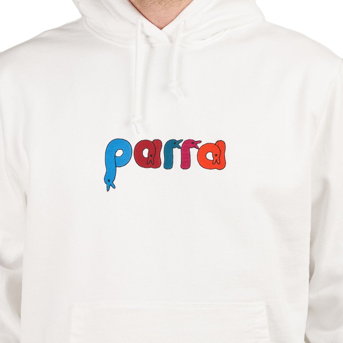 Parra Bird Face Font Hooded Sweatshirt (Weiß)  - Allike Store