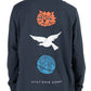 Parra Sad Cat System Bird L/S T-Shirt (Navy)  - Allike Store