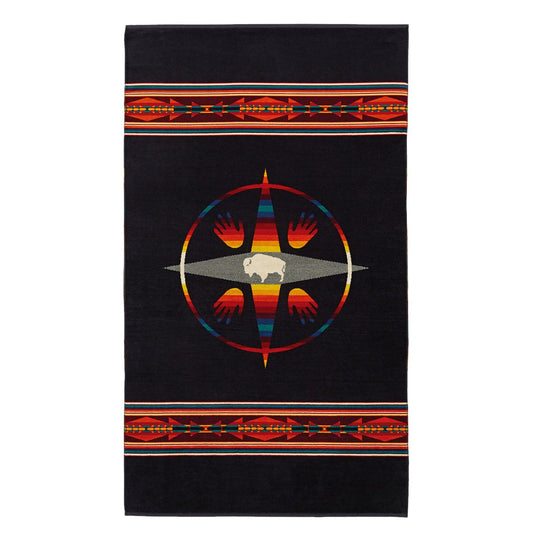 Pendleton Oversized Jacquard Spa Towel (Schwarz)  - Allike Store