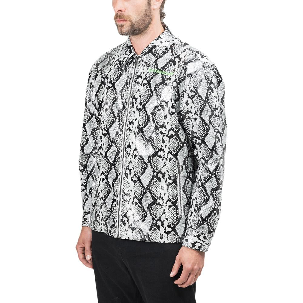 Pleasures Rail Snakeskin Work Jacket (White) P20SPCUT0020 – Allike