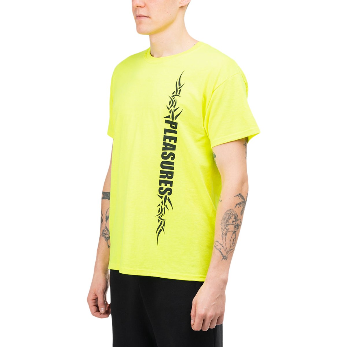Pleasures Razor Logo T-Shirt (Neon Gelb)  - Allike Store