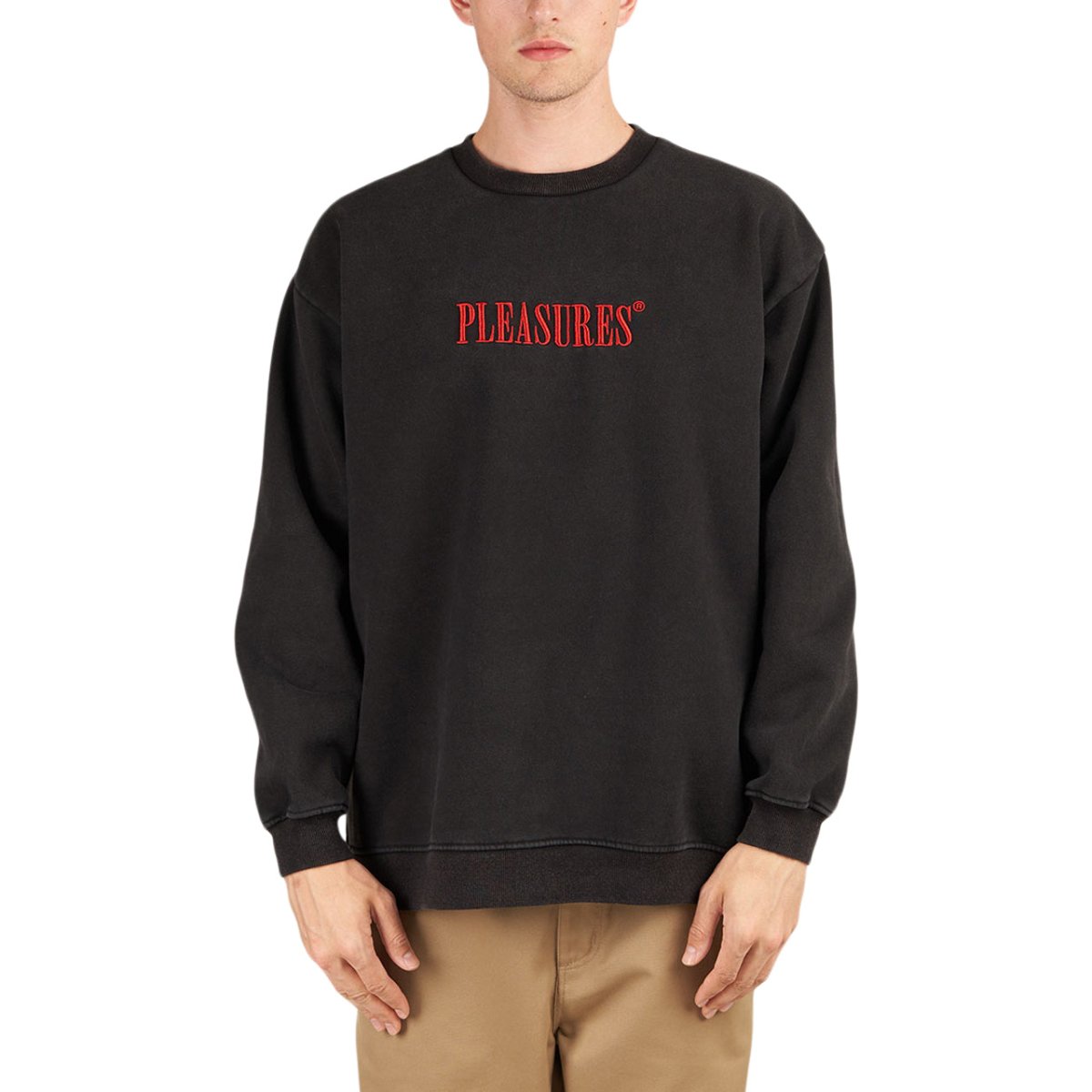 Pleasures Sour Washed Crewneck (Schwarz)  - Allike Store