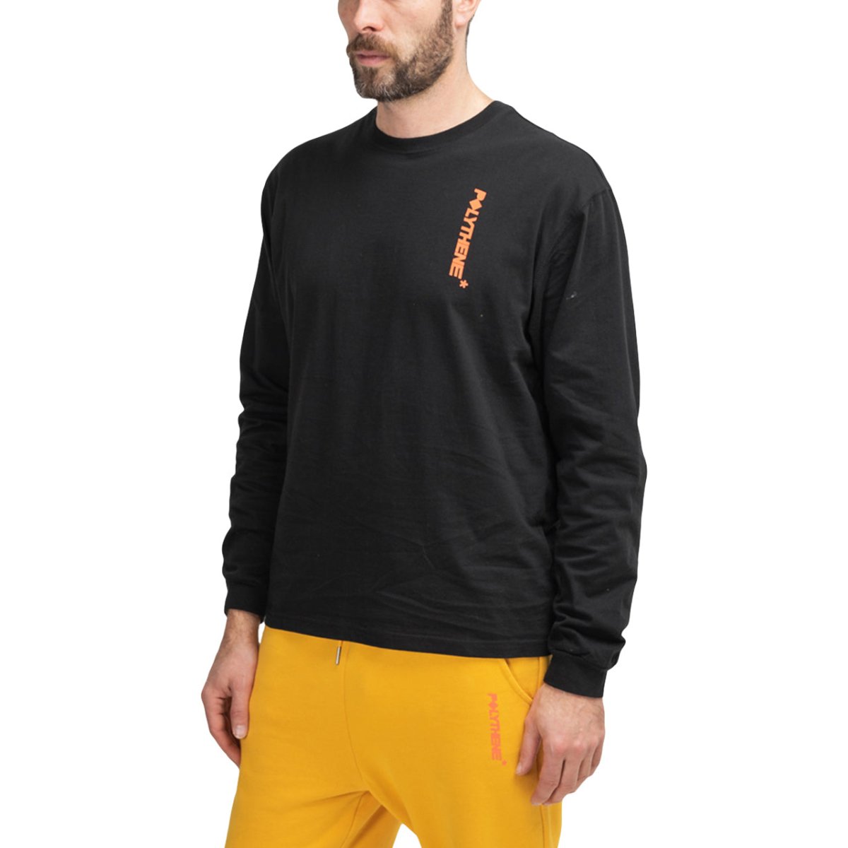 Polythene* Optics Bolt Print Longsleeve (Schwarz / Orange)  - Allike Store