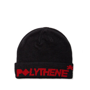 Polythene* Optics Jaquard Logo Beanie (Schwarz / Rot)  - Allike Store