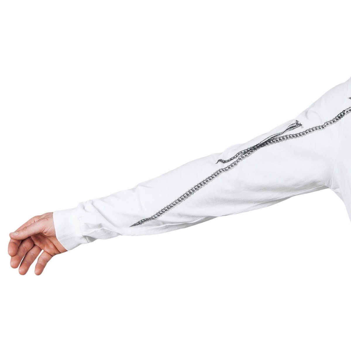Polythene* Optics Nails Long Sleeve T-Shirt (Weiß)  - Allike Store