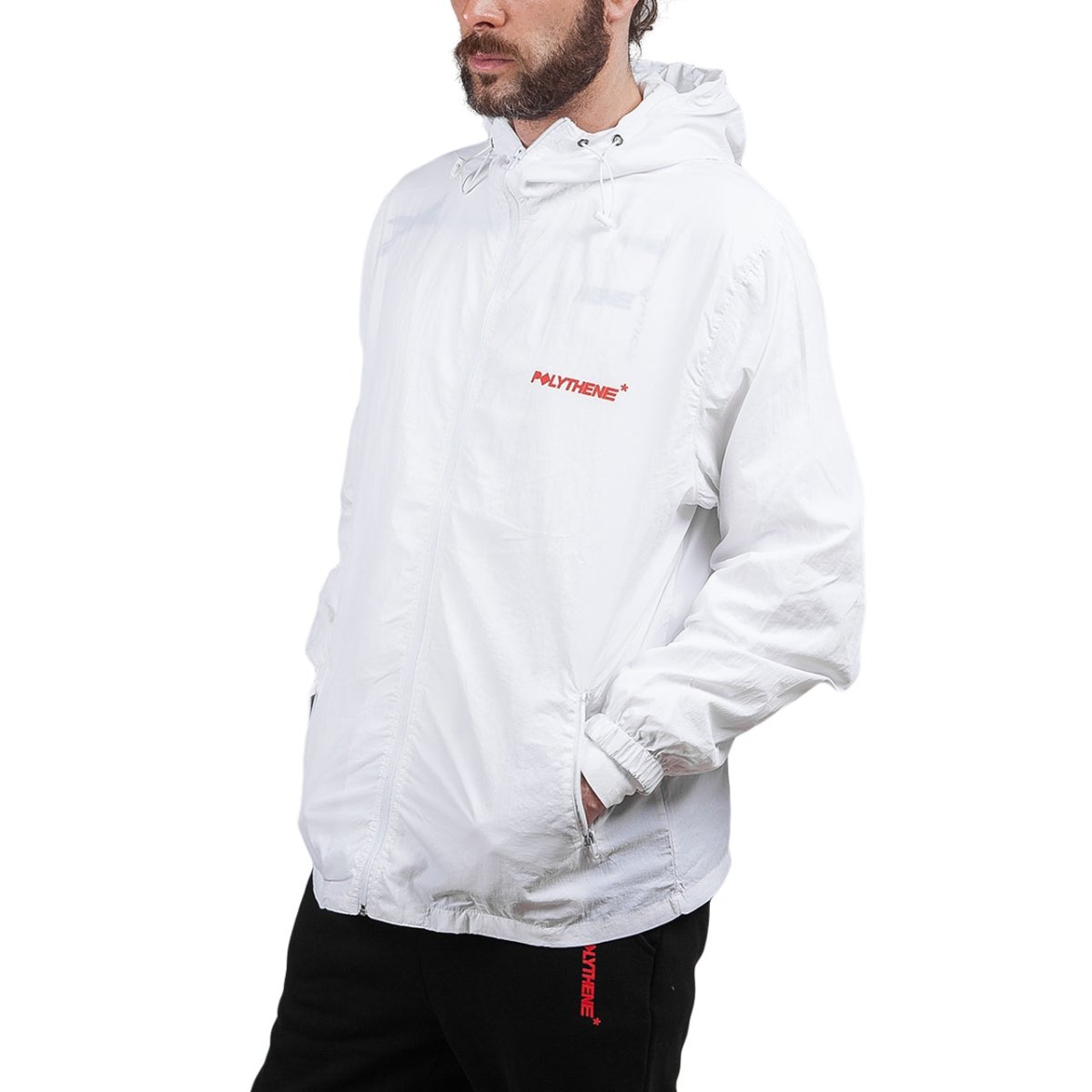 Polythene* Optics Nylon Zipped Windbreaker (Weiß)  - Allike Store