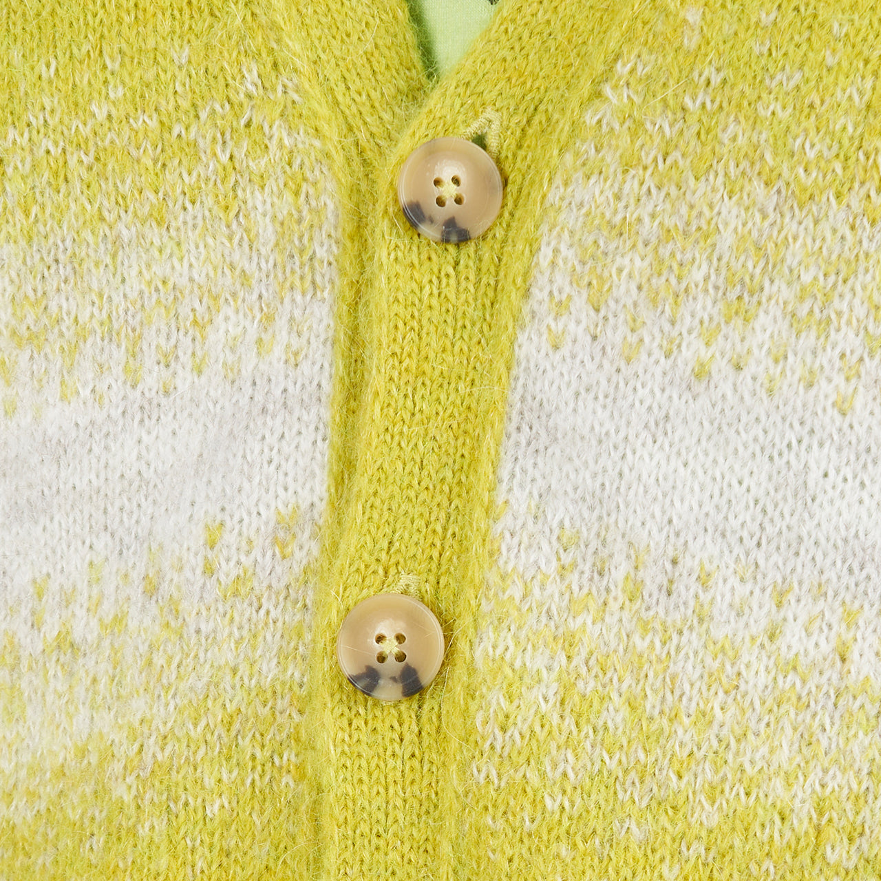 Pop Trading Company Knitted Cardigan (Grün / Beige)  - Allike Store