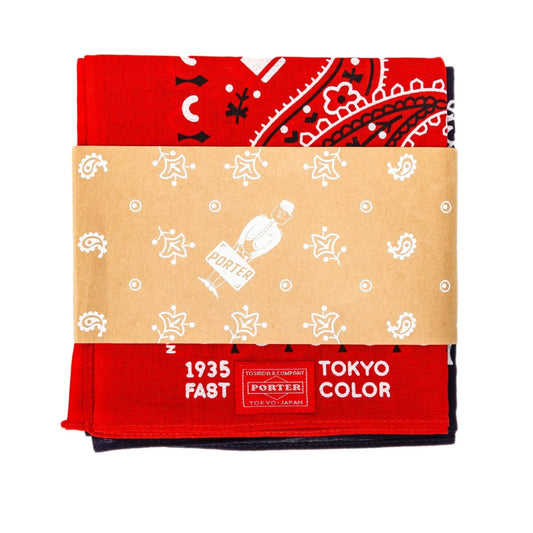 Porter by Yoshida Original Bandana (Rot / Marineblau)  - Allike Store