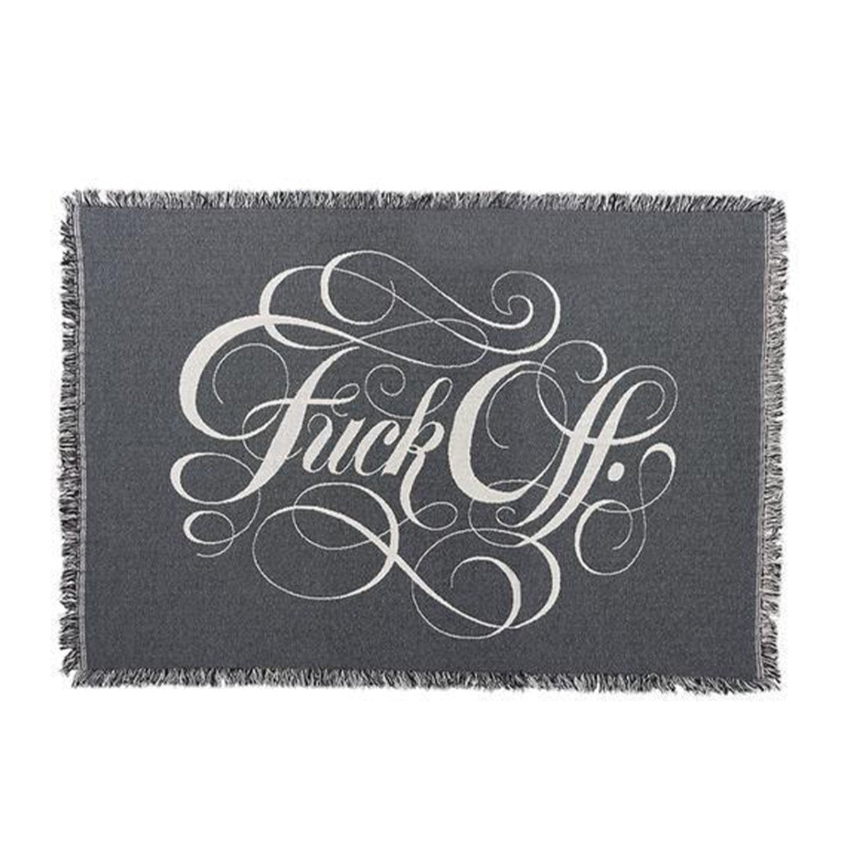Raised by Wolves Fuck Off Throw Blanket (Schwarz)  - Allike Store