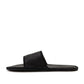 Raised by Wolves Manitobah Mukluks Leather Slides (Schwarz)  - Allike Store