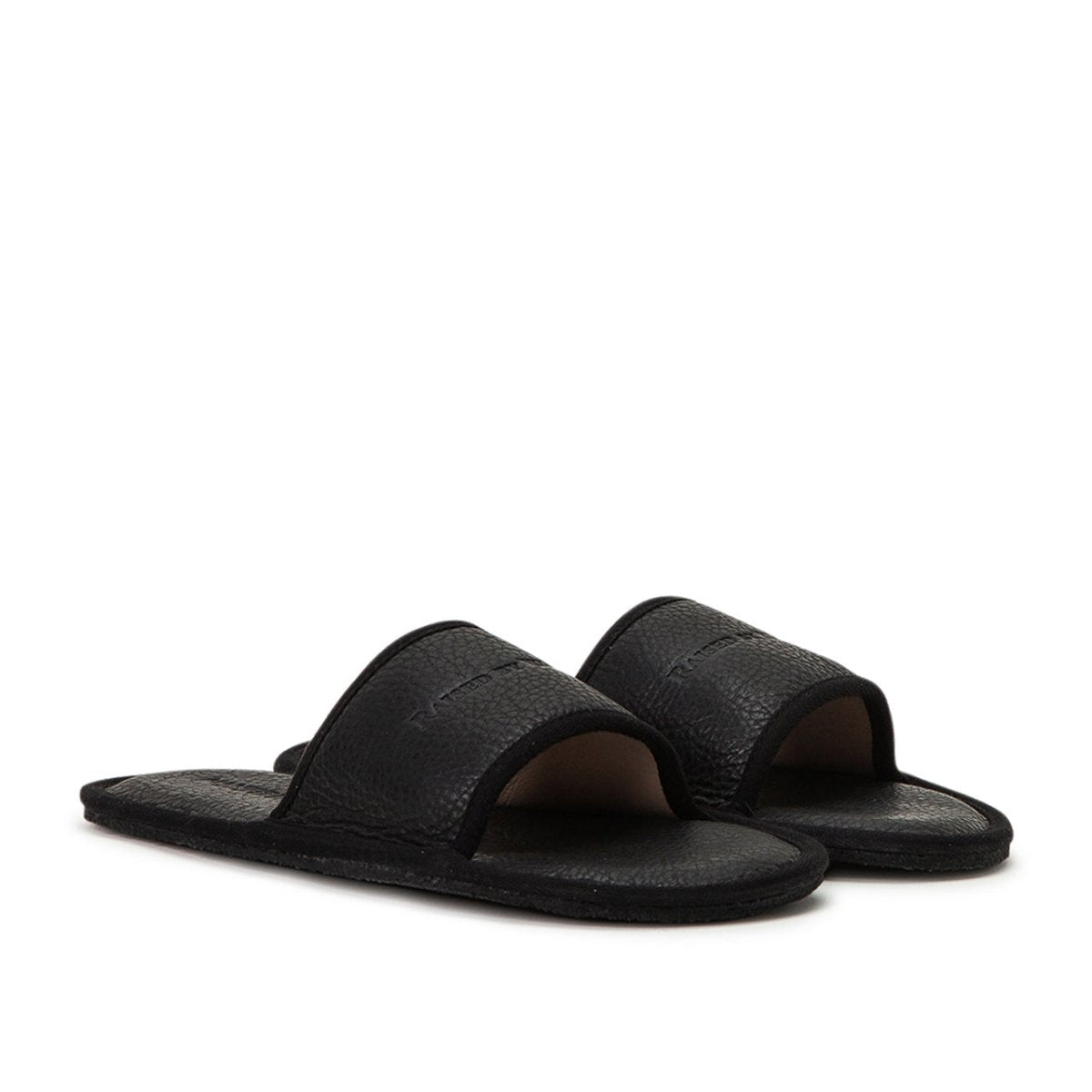 Raised by Wolves Manitobah Mukluks Leather Slides (Schwarz)  - Allike Store
