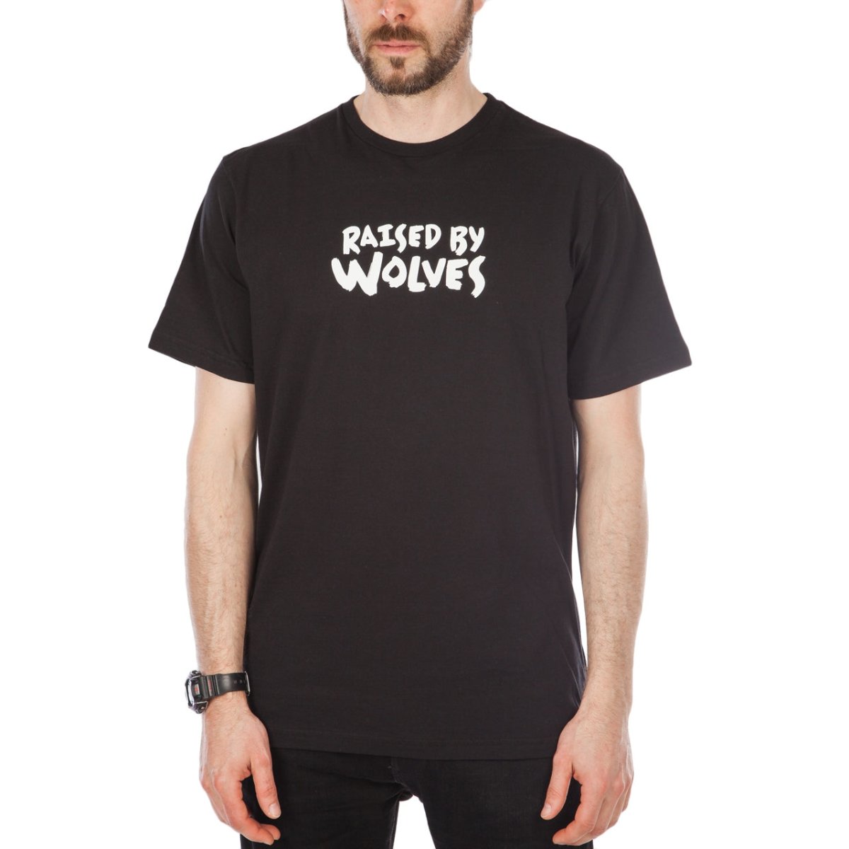 Raised by Wolves Tag Logo T-Shirt (Schwarz)  - Allike Store