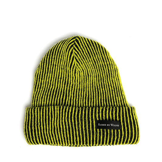 Raised by Wolves Vertical Stripe Watch Cap (Gelb / Schwarz)  - Allike Store