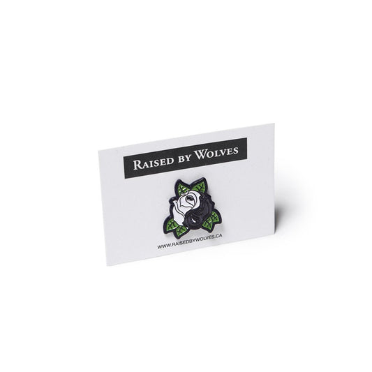 Raised By Wolves Yin-Yang Rose Pin (Schwarz)  - Allike Store