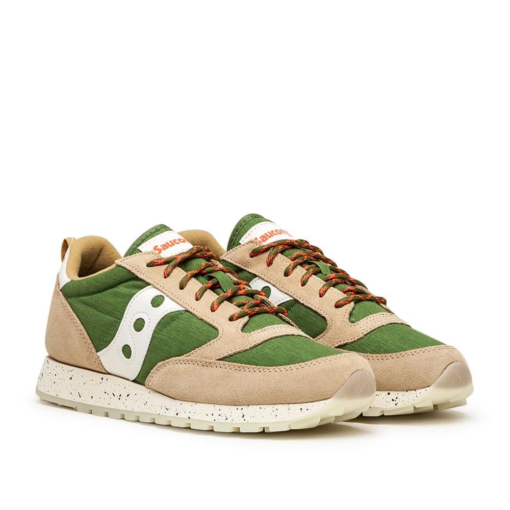 Saucony jazz original shoes green white brown Clearance
