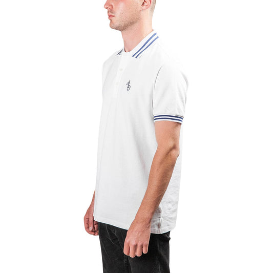 Aimé Leon Dore Monogram Stripe Collar Polo (Weiß)  - Allike Store