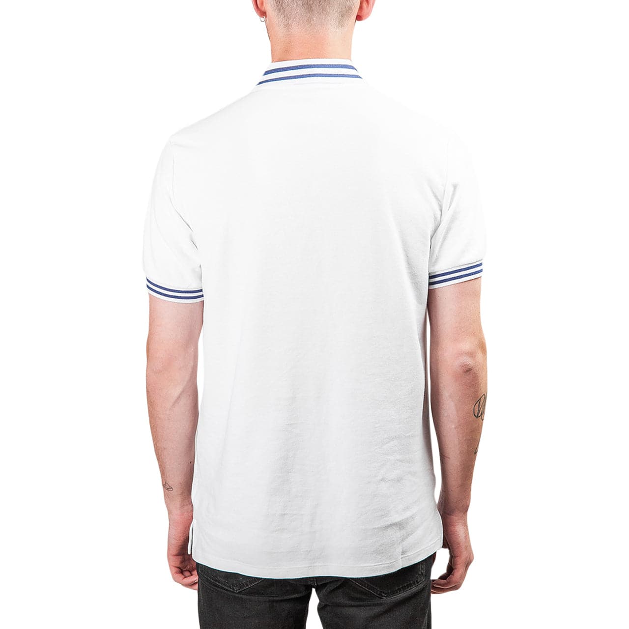 Aimé Leon Dore Monogram Stripe Collar Polo (Weiß)  - Allike Store