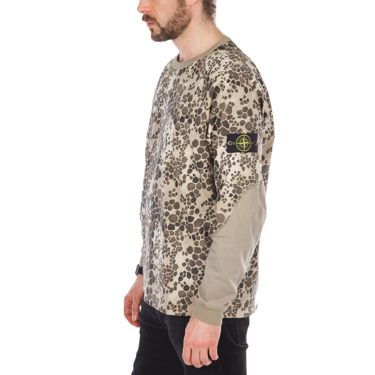 Stone Island Alligator Camo Sweat Shirt (Beige)  - Allike Store