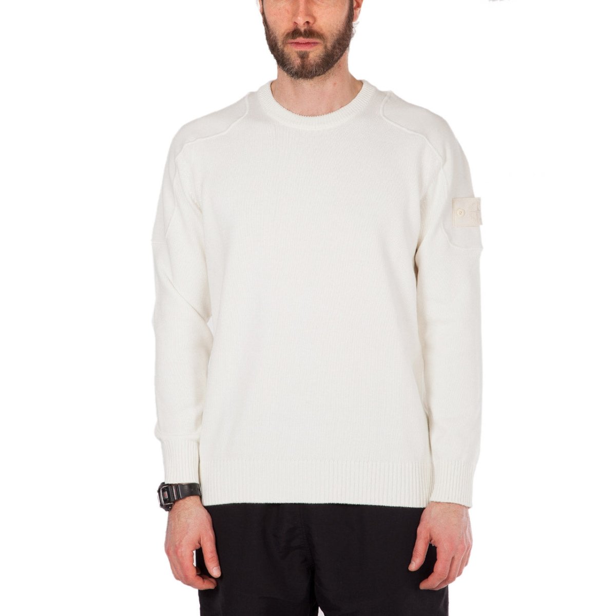 Stone Island Knittwear Sweater 'Ghost Piece' (Weiß)  - Allike Store