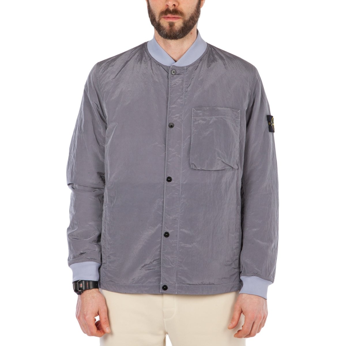 Stone island nylon metal hotsell overshirt lavender