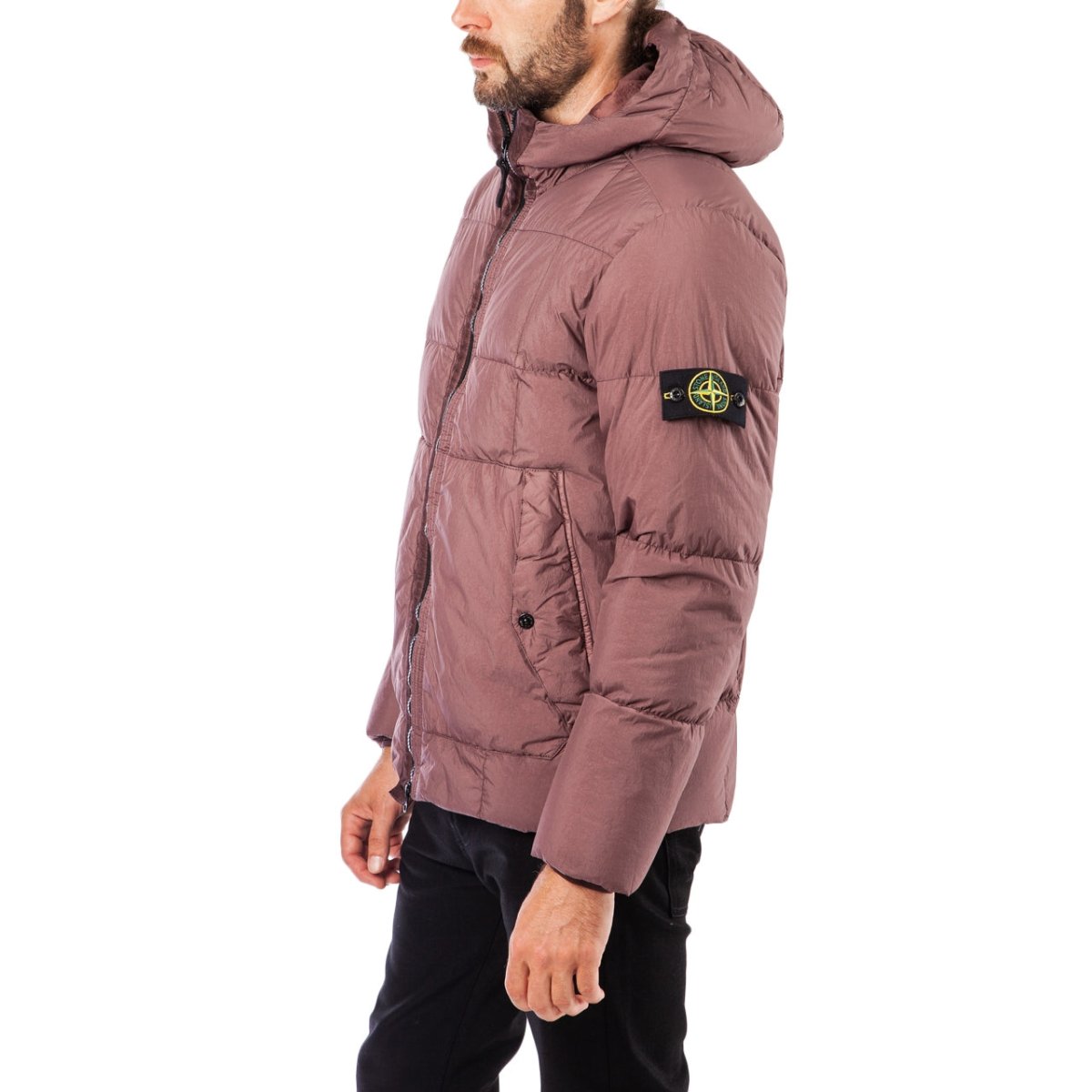 Stone Island Quilted Jacket Dark Rose 691541223.V0086 Allike Store