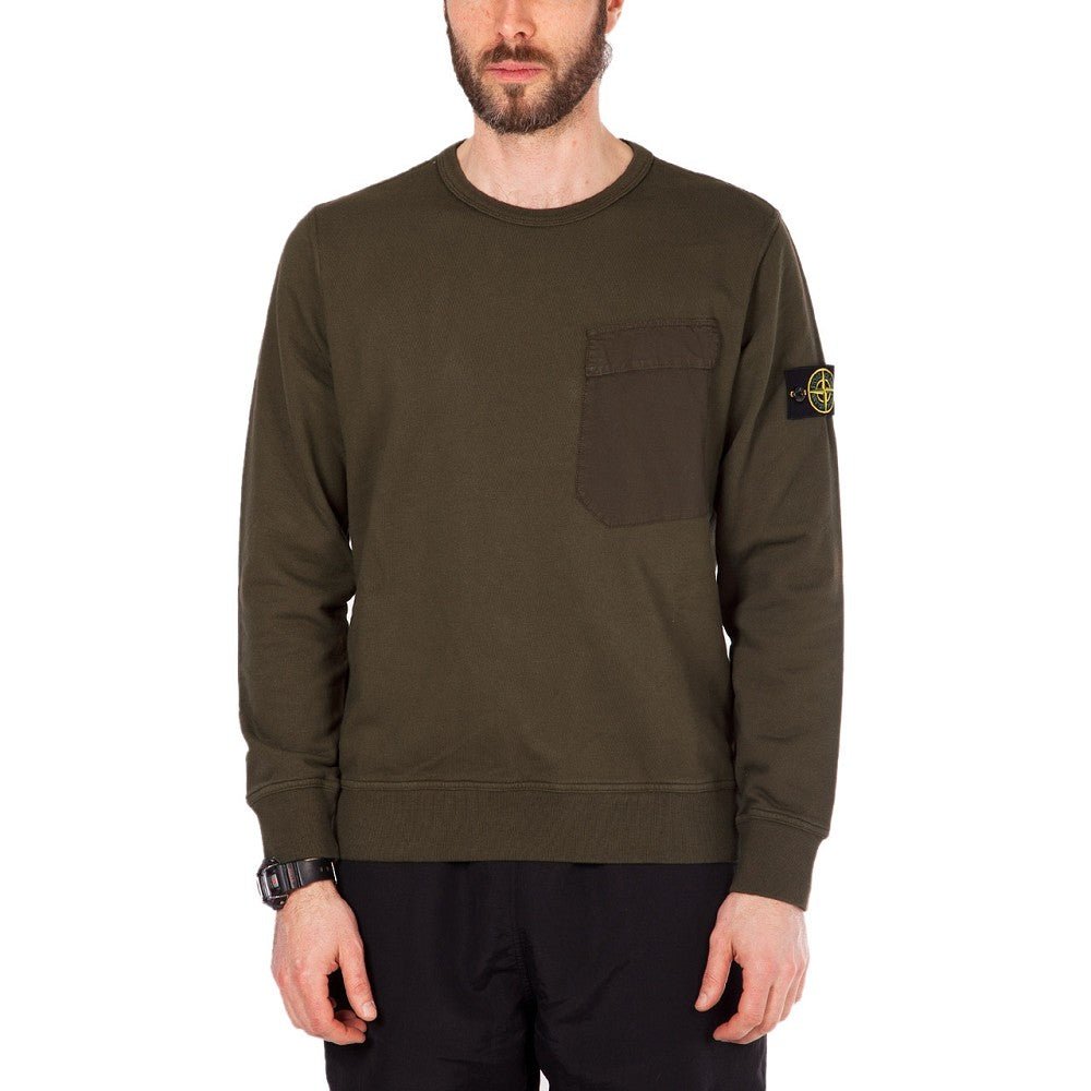 Stone Island Sweat Shirt Crewneck (Militärgrün)  - Allike Store