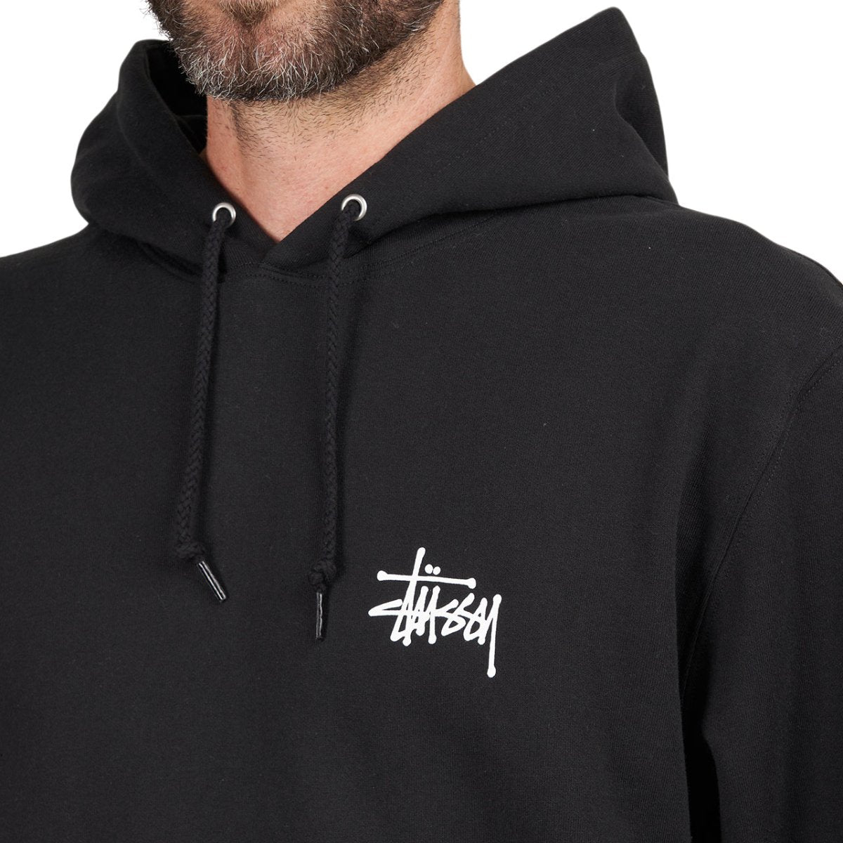 Stussy basic hot sale hoodie black