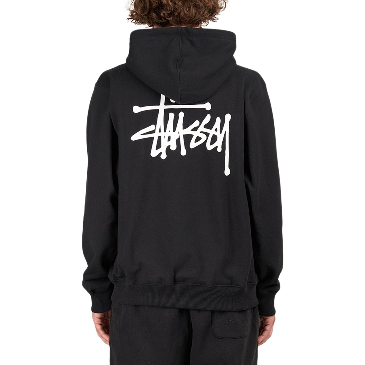 stock logo hoodie uniex black in cotton - STÜSSY - d — 2