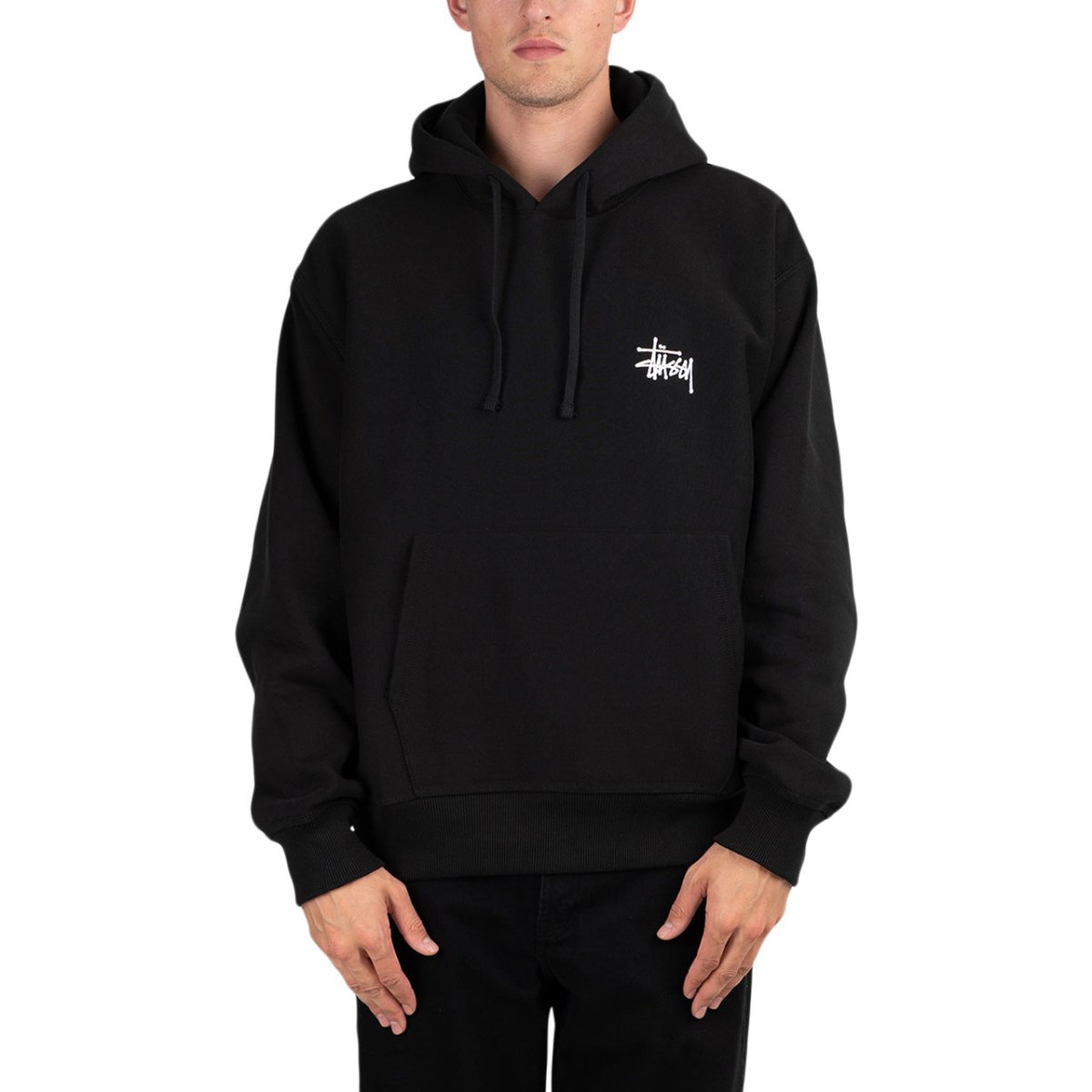 Stüssy Basic Stüssy Hood (Schwarz)  - Allike Store