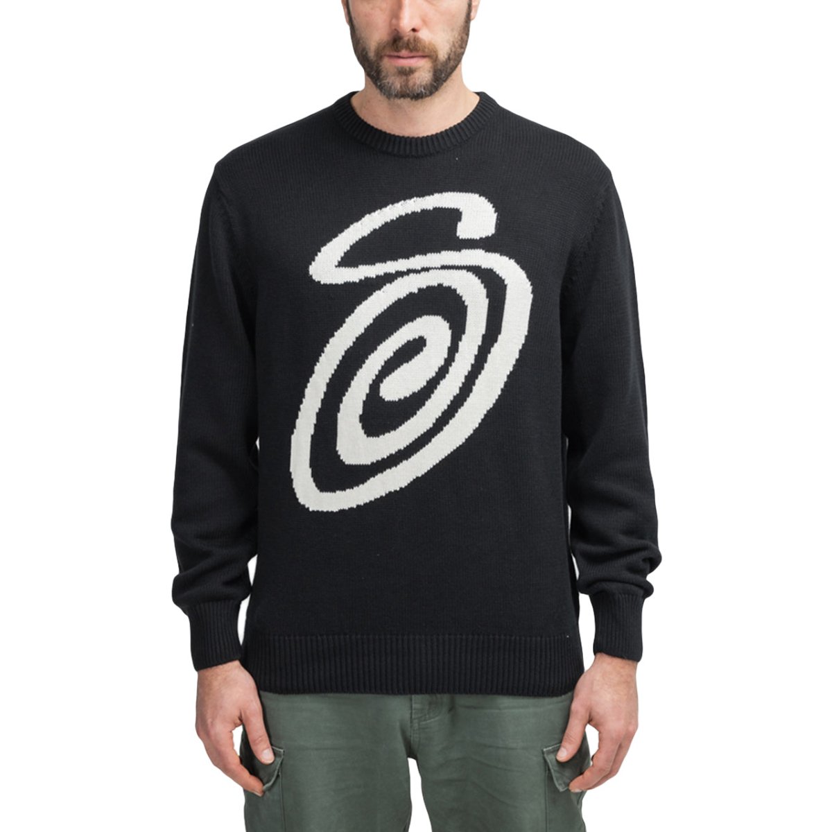 Stüssy Curly S Sweater (Black / White) 117073-0001 – Allike Store