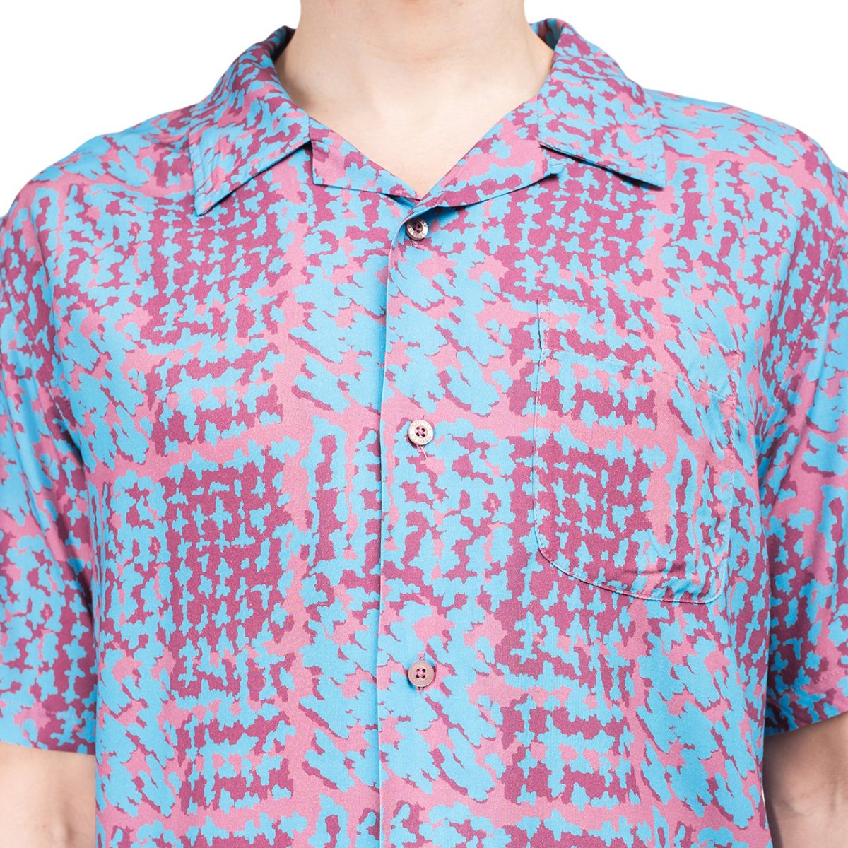 Stüssy Hand Drawn Houndstooth Shirt (Blue / Red)