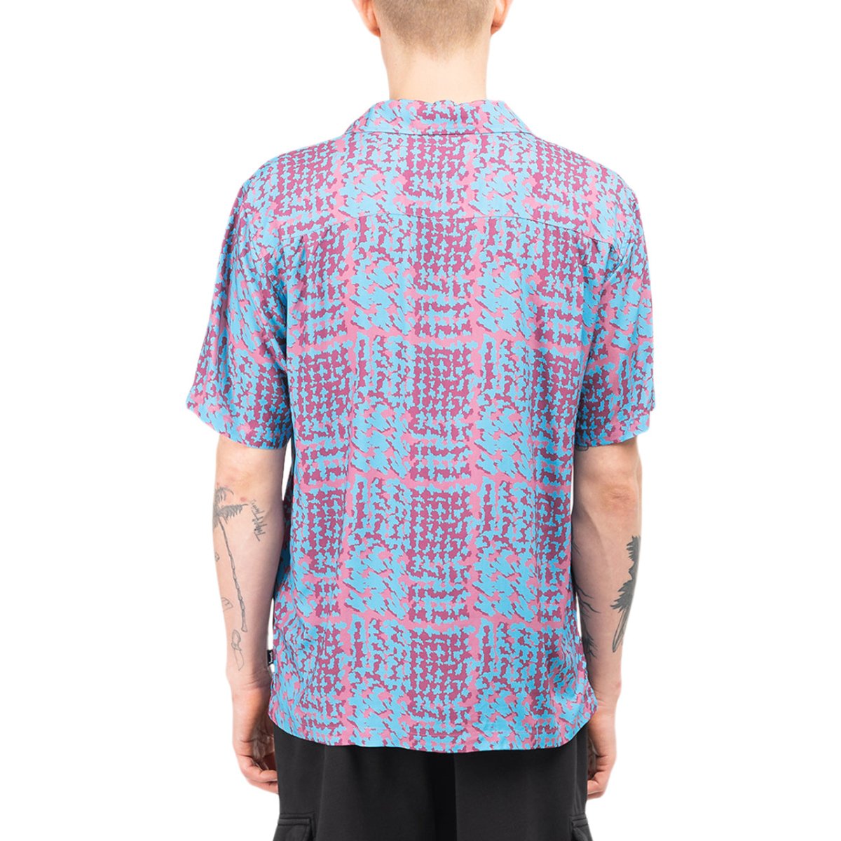 Stüssy Hand Drawn Houndstooth Shirt (Blue / Red)