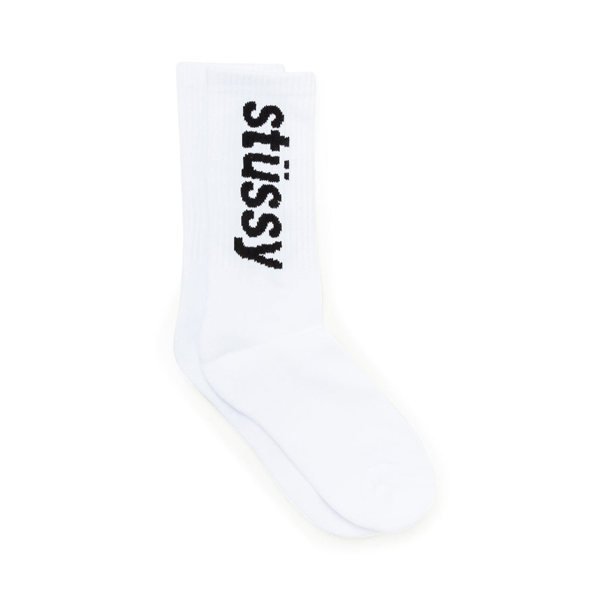 Stüssy Helvetica Jacquard Crew Socks (Weiß)  - Allike Store