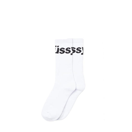 Stüssy Jaquard Logo Socks (Weiß)  - Allike Store