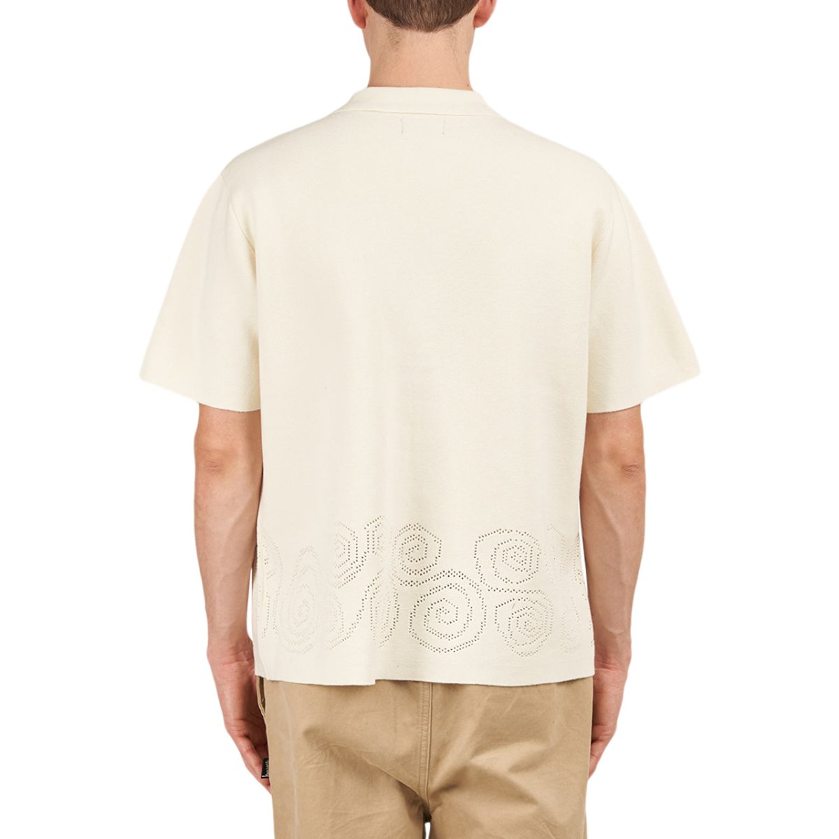 Stüssy Perforated Swirl Knit Shirt (Beige)  - Allike Store