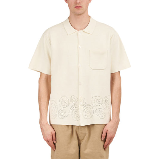 Stüssy Perforated Swirl Knit Shirt (Beige)  - Allike Store