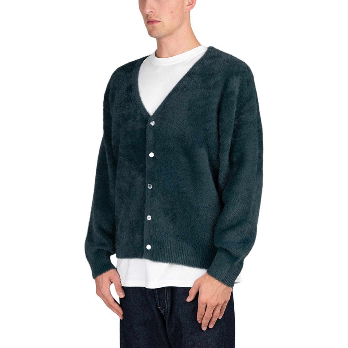 Stüssy Shaggy Cardigan (Dunkelgrün)  - Allike Store
